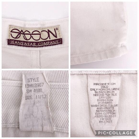 90s Sasson off white denim jean shorts 1990s vintage - Picture 4 of 4